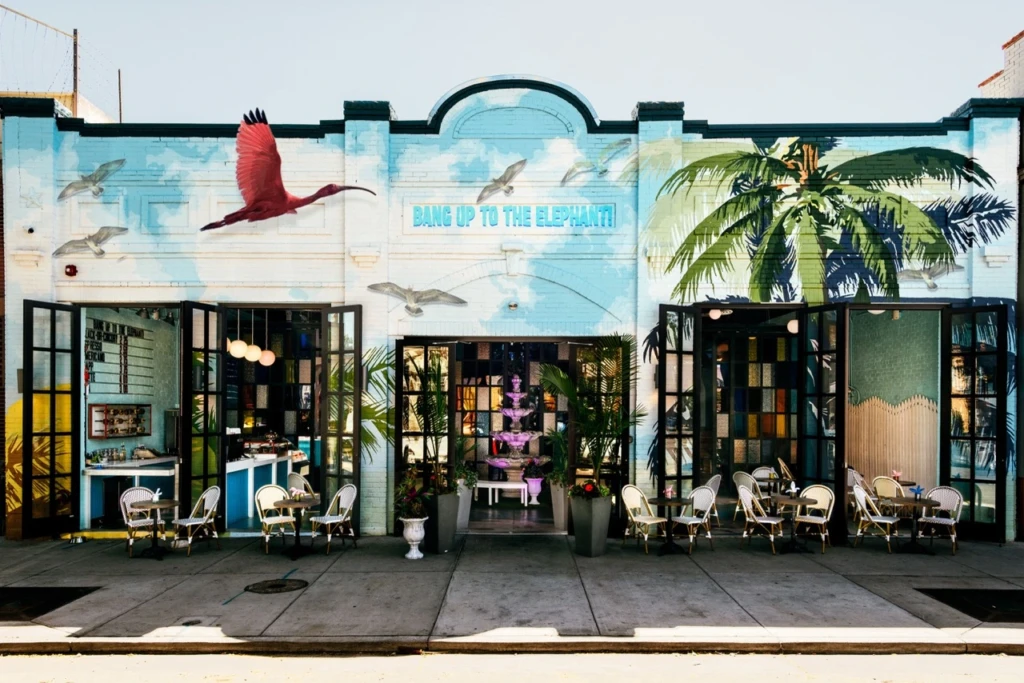 bang up to the elephants store front