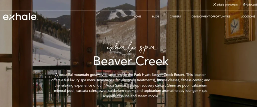 exhale beaver creek home page